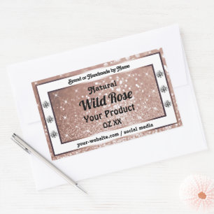 Luxurious Rose Gold Glitter Jewels Product Labels