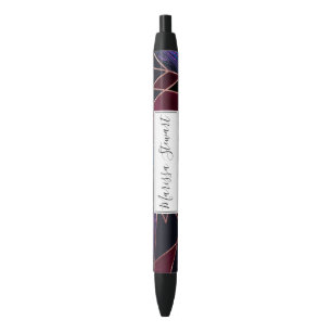 Luxurious Rose Gold Liquid Paint Marble Geometric Black Ink Pen