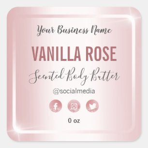 Luxurious Rose Gold Shiny Body Butter Labels