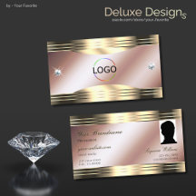 Luxurious Rose Gold Shiny Diamonds Logo and Photo