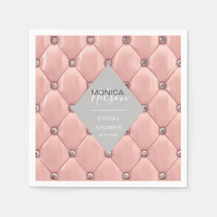luxurious rose gold tufted bridal shower napkin