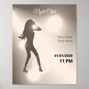 Luxurious Sandy Brilliant Dancing Girl Silhouette Poster