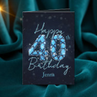 Luxurious Sapphire Blue and Black 40th Birthday
