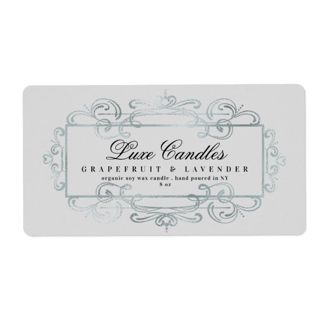 Luxurious Silver Foil Elegant Light Grey Product (Front)