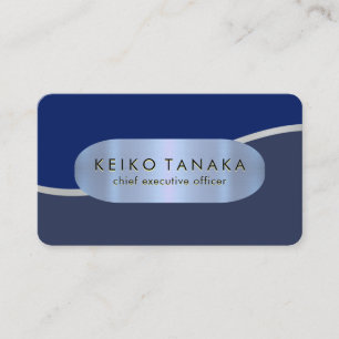 Luxurious Silver Wave Layers CEO Business Card
