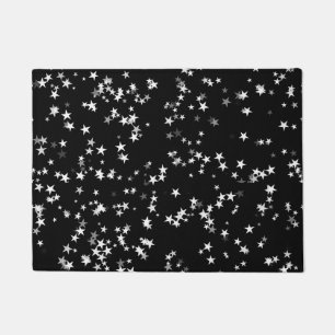 Luxurious Starry Sky Black Star Elegance Astronomy Doormat
