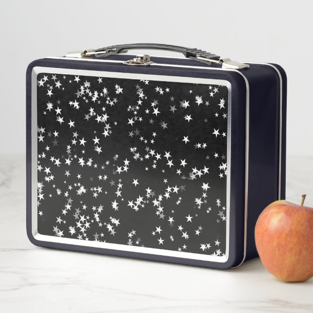 Luxurious Starry Sky Black Star Elegance Astronomy Metal Lunch Box (In Situ)