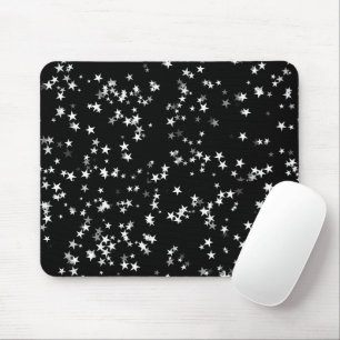 Luxurious Starry Sky Black Star Elegance Astronomy Mouse Pad