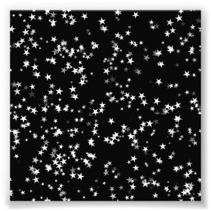 Luxurious Starry Sky Black Star Elegance Astronomy Photo Print