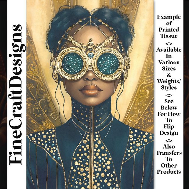 Luxurious Steampunk Futuristic Woman Y6 Decoupage Tissue Paper (Creator Uploaded)