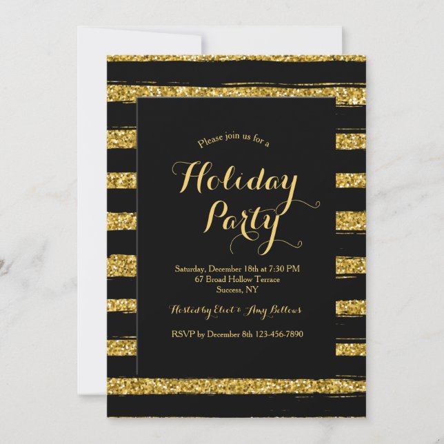 Luxurious Stripes Invitation (Front)