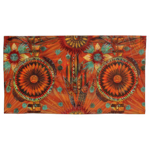 Luxurious Teal "Intricate Echoes" King Pillowcases