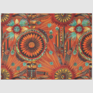 Luxurious Teal "Intricate Echoes" Sateen Tissue Pa Paper