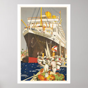 Luxurious Travel by The Royal Mail Line South Poster