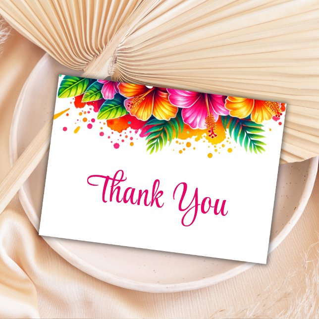 Luxurious Tropical Floral Graduation Thank You Card (Creator Uploaded)