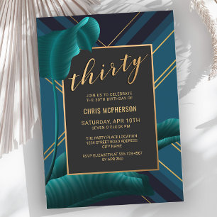 Luxurious Tropical Foliage 30th Birthday Party Invitation