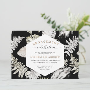Luxurious Tropical Foliage Engagement Invitation