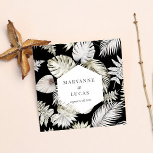 Luxurious Tropical Foliage Monogram Paper Napkins