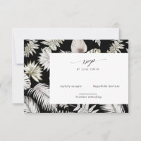 luxurious tropical modern Vertical RSVP Card