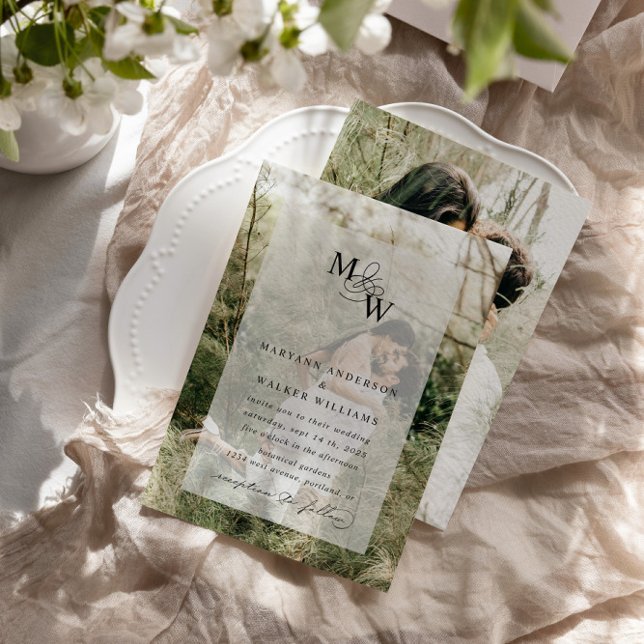 Luxurious Typography Budget Faux Velum Wedding Invitation (Creator Uploaded)