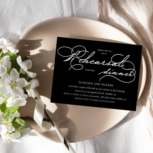 Luxurious Typography Budget Rehearsal Dinner Invitation (Creator Uploaded)