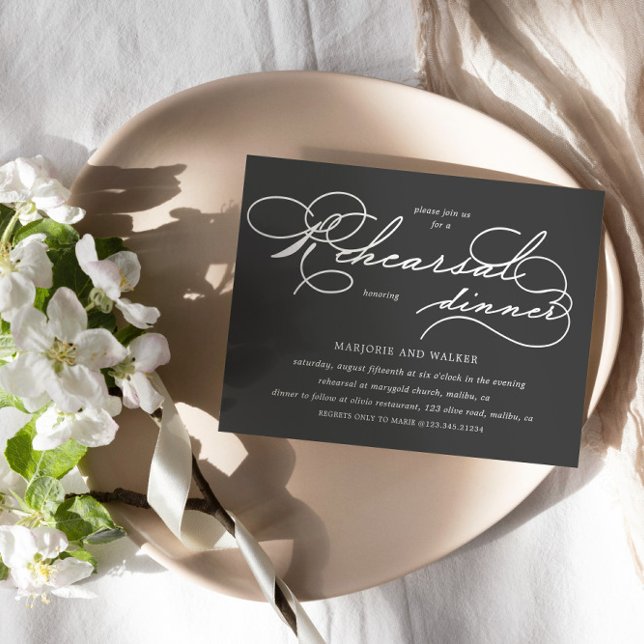 Luxurious Typography Budget Rehearsal Dinner Invitation (Creator Uploaded)