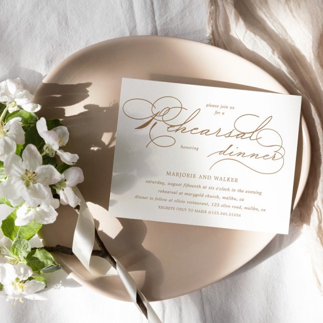 Luxurious Typography Budget Rehearsal Dinner Invitation (Creator Uploaded)