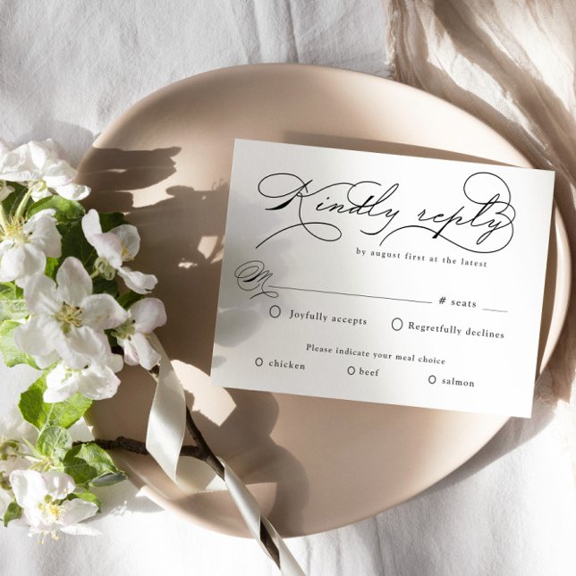 Luxurious Typography Budget RSVP Response Card (Creator Uploaded)