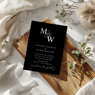Luxurious Typography Budget Wedding Invitation