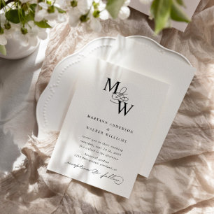 Luxurious Typography Budget Wedding Invitation