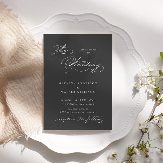 Luxurious Typography Budget Wedding Invitation (Creator Uploaded)