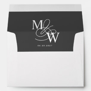 Luxurious Typography Pre-Addressed Wedding Envelope