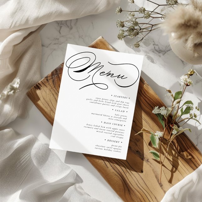 Luxurious Typography Wedding Menu Card (Creator Uploaded)