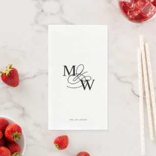 Luxurious Typography Wedding Monogram Napkin