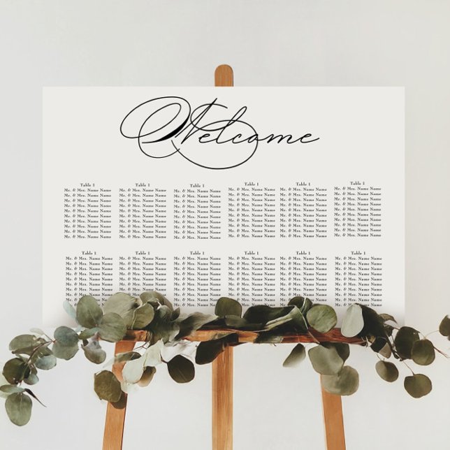 Luxurious Typography Wedding Seating Chart (Creator Uploaded)