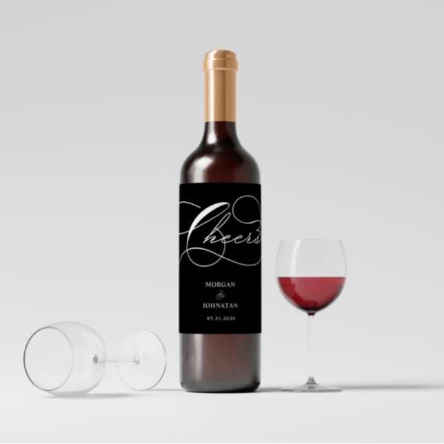 Luxurious Typography Wedding Wine Label (Creator Uploaded)