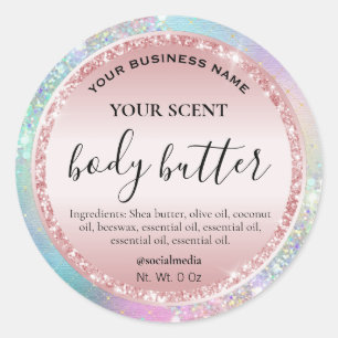 Luxurious Unicorn Coloured Body Butter Labels