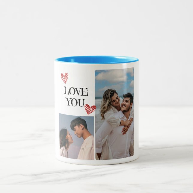 "Luxurious Valentine's Day Card" Two-Tone Coffee Mug (Center)