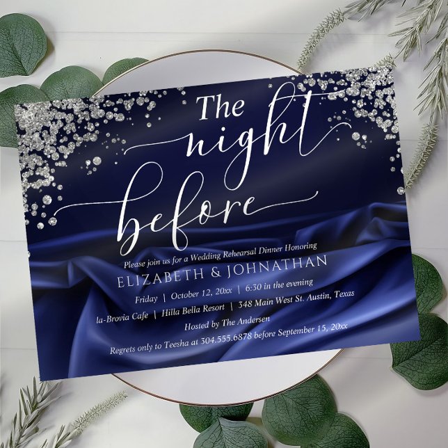 Luxurious Velvet The Night Before Rehearsal Dinner Invitation (Creator Uploaded)
