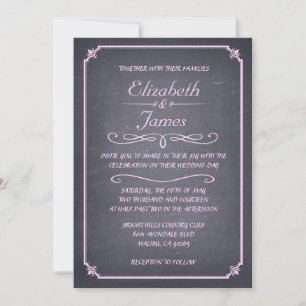 Luxurious Vintage Chalkboard Wedding Invitations