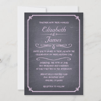 Luxurious Vintage Chalkboard Wedding Invitations