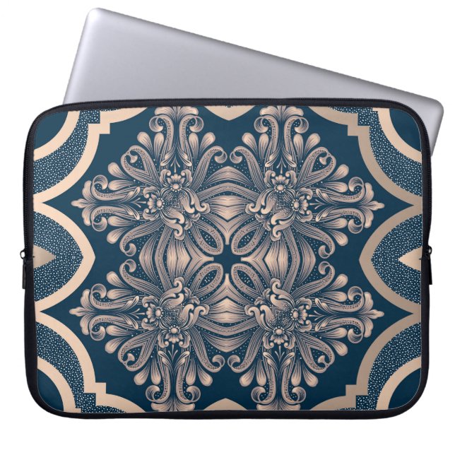 Luxurious Vintage Damask Seamless Pattern Laptop Sleeve (Front)