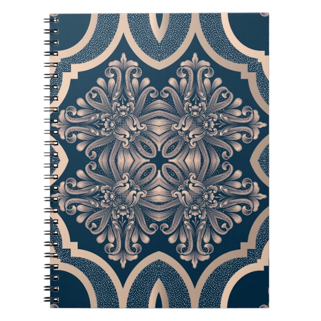 Luxurious Vintage Damask Seamless Pattern Notebook (Front)