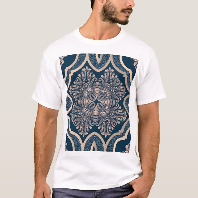 Luxurious Vintage Damask Seamless Pattern T-Shirt (Front)