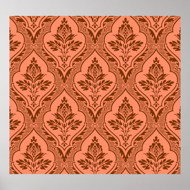 Luxurious Vintage Damask Seamless Texture Poster (Front)