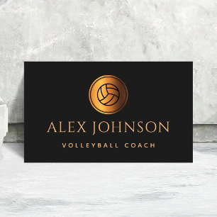 Luxurious Volleyball Coach Instructor Gold Ball Bu Business Card