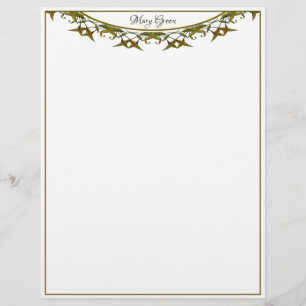 Luxurious watercolor leaves custom letterhead