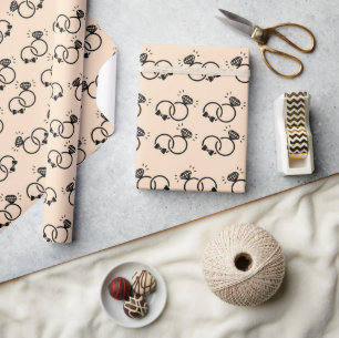 Luxurious Wedding Rings Engagement Gifts Seamless Wrapping Paper
