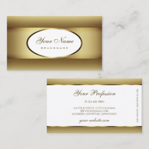 Luxurious White Brown Ombre Dark Gold Decor Frame Business Card