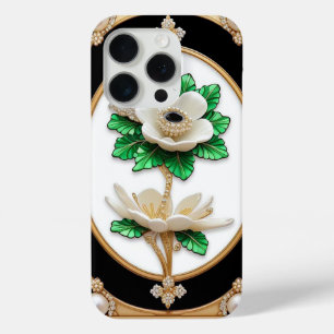 Luxurious White Flower iPhone 15 Pro Case